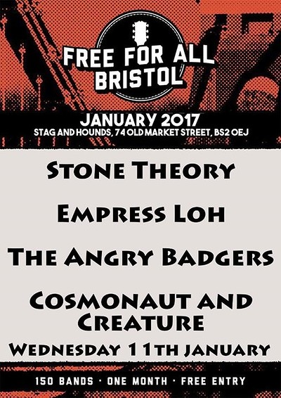 Stone Theory, Empress Loh, The Angry Badgers, Cosm at The Stag And Hounds