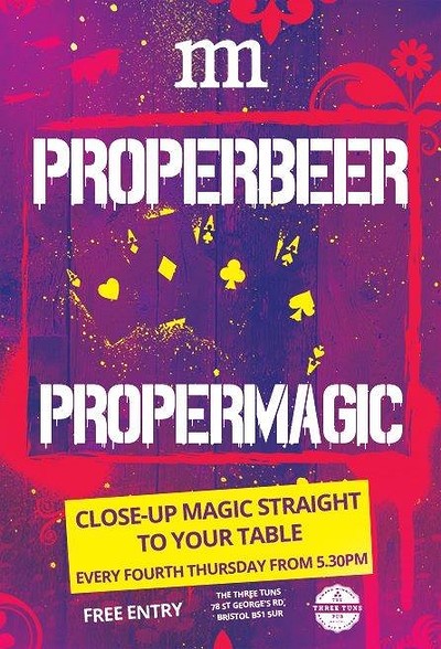 Proper Beer Proper Magic with Magic Malka at The Three Tuns