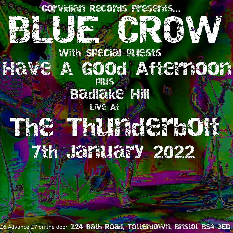 Corvidian Records Presents...BLUE CROW + Support at The Thunderbolt