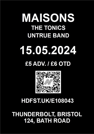 MAISONS + The Tonics + Untrue Band at The Thunderbolt