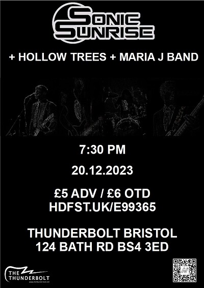 SONIC SUNRISE + Hollow Trees + Maria J Band at The Thunderbolt