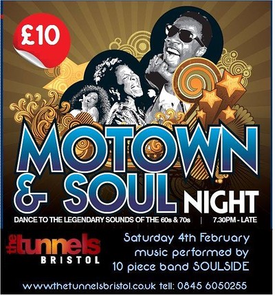 Motown & Soul Night with Soulside & 60' at The Tunnels