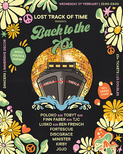 Lost Track of Time Presents: Back To The 70s at Thekla