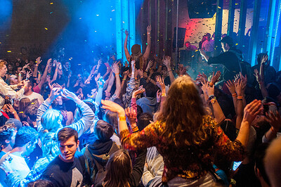 Crowd at a disco night in Bristol 2022